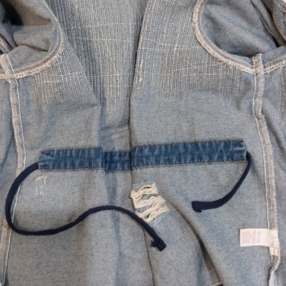 ๐ฅVTG 70s HIPPIE STYLE๐ฅ Distressed Sequinned Denim Anorak Jacket - Picture 15 of 16